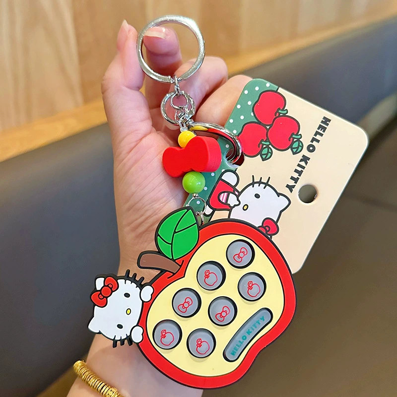 Hello Kitty, настоящий брелок, мультяшный телевизор с бусинами вместо ключей