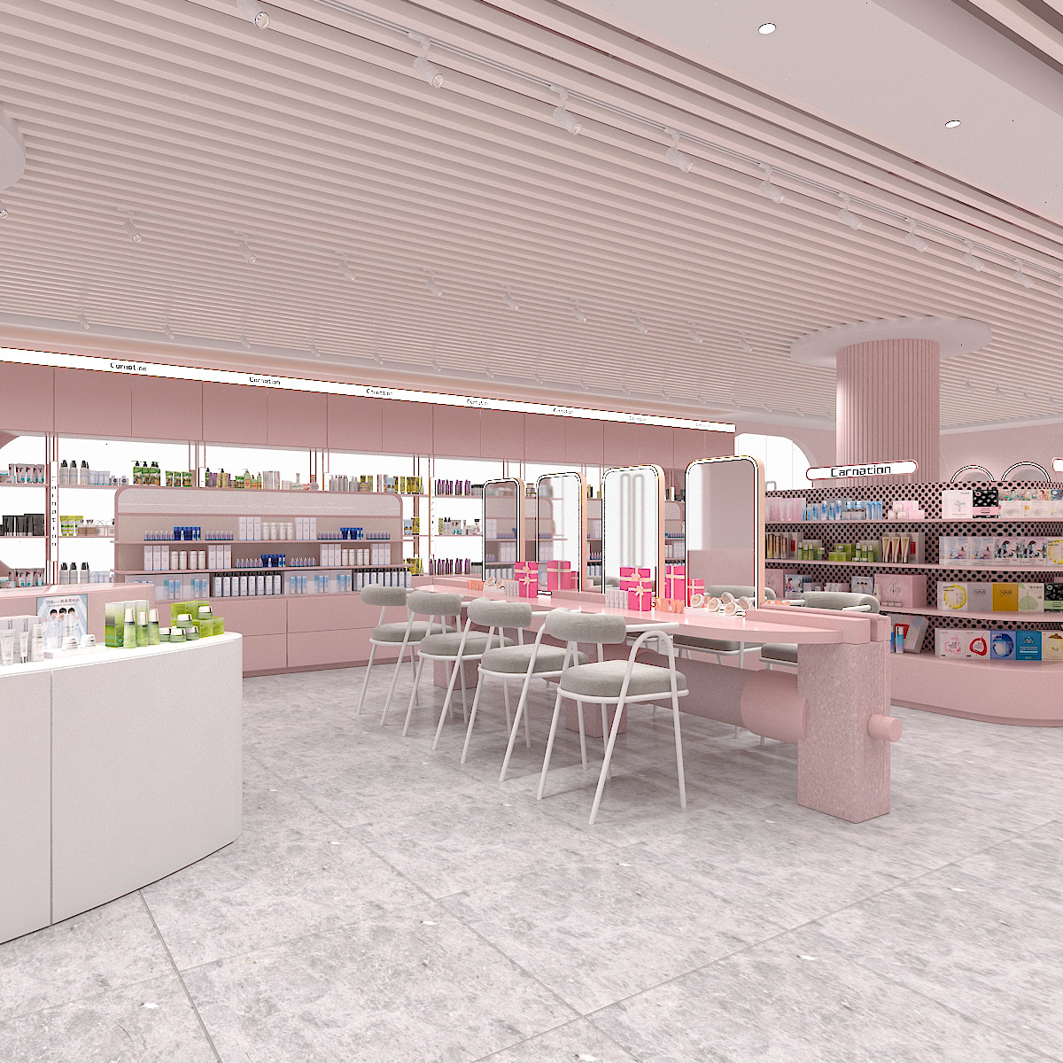 整店输出 化妆品 货架展示柜003