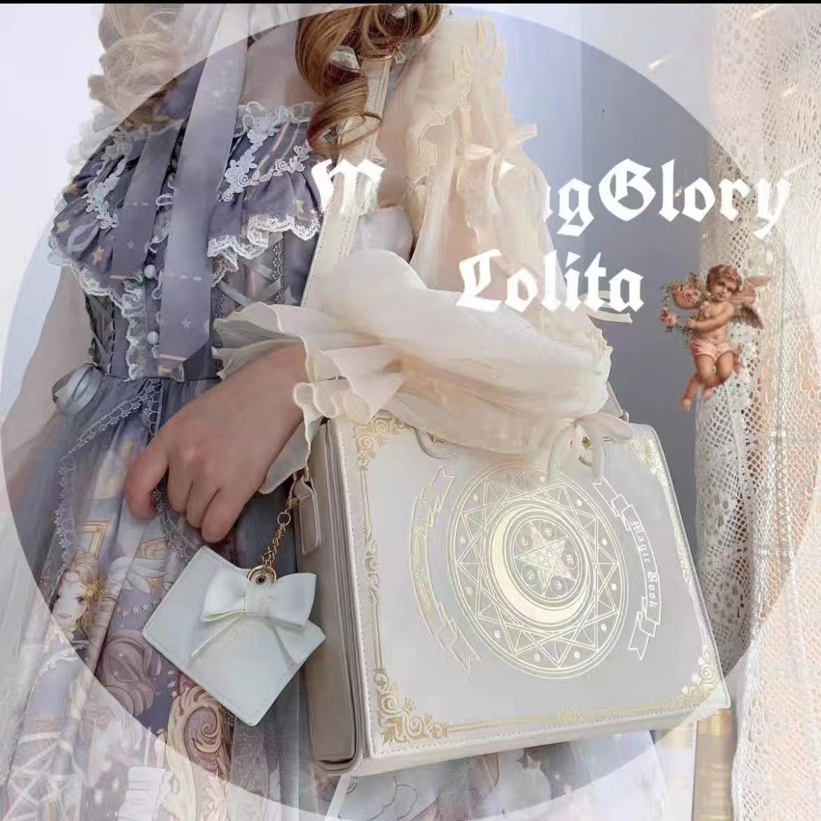 2022 New lolita bag original design star and moon magic book diagonal shoulder flip women's sweet and elegant_voghion.com