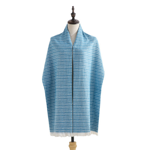Women's  New Light Color Striped Checkered Fringe Winter Fresh Scarf Sweet Fake Cashmere Scarf Available for Wholesale