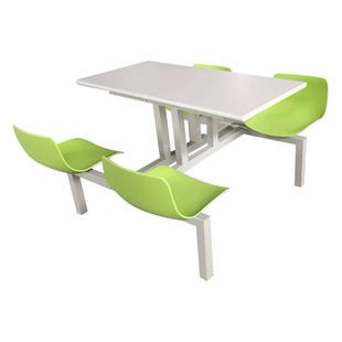 Milk tea shop hamburger shop fast food restaurant four-person one-piece dining table and chair simple fashion gourmet city one-piece dining table and chair