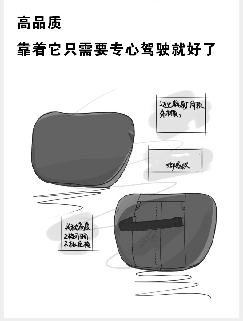Car Headrest and Lumbar Support for Driver's Seat, Universal Car Cushion, Lumbar Pillow, Neck Pillow