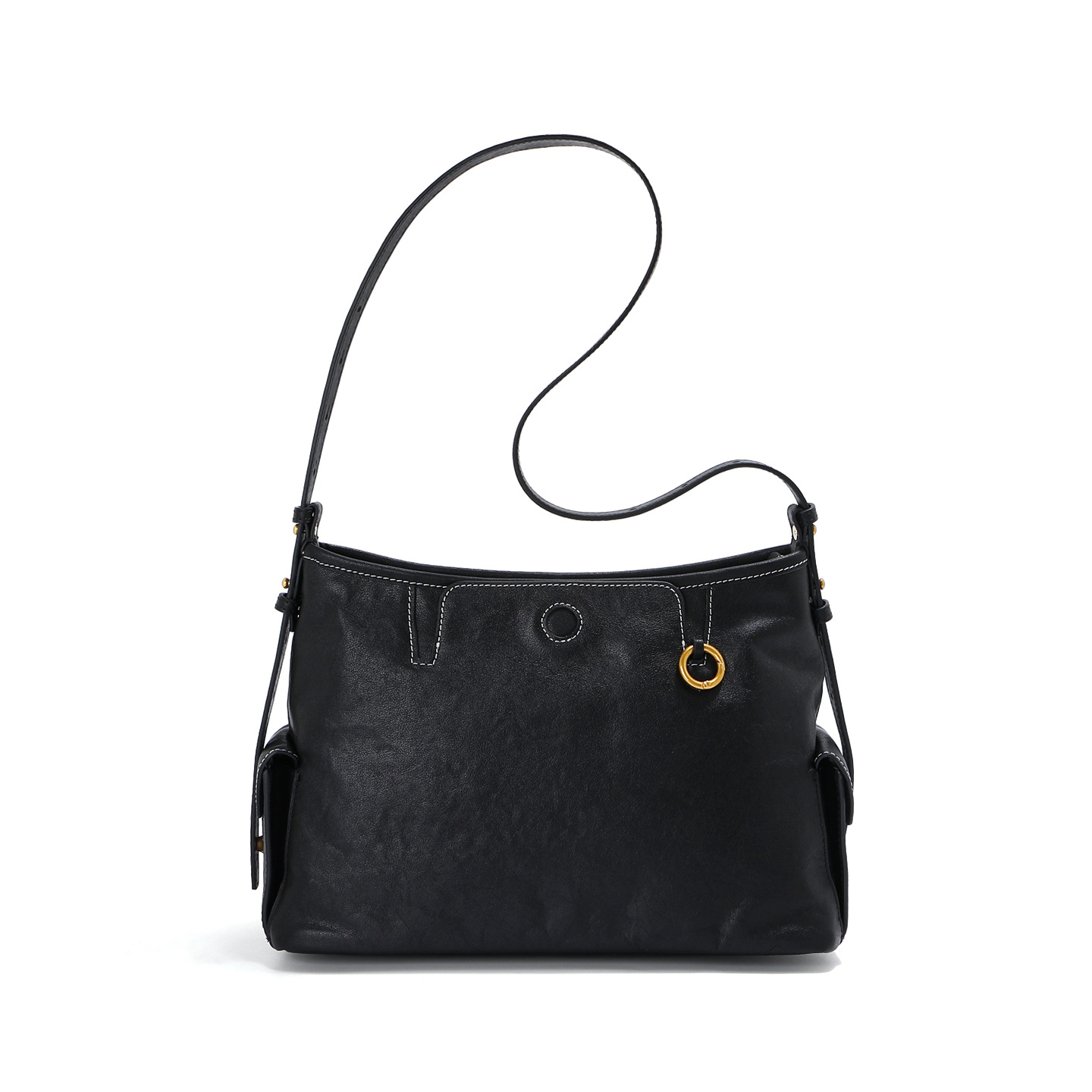 Women's Large Capacity Tote Bag Commuter Handbag Genuine Leather Underarm Bag Cowhide Crossbody Bag Niche Design Hobo Bag - Thumbnail 6