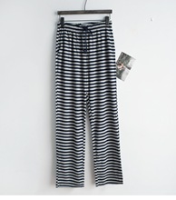 女士睡裤大弹力莫代尔长裤带口袋简约宽松条纹四季薄款外穿家居裤