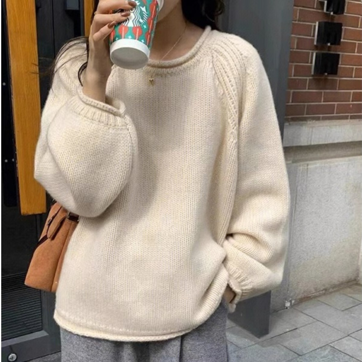 [퍼플스타] 24 가을 · 겨울 사계절 그린 한국 붉은 프랑스 스웨터 여자베이스 젠틀 베르사유 이색