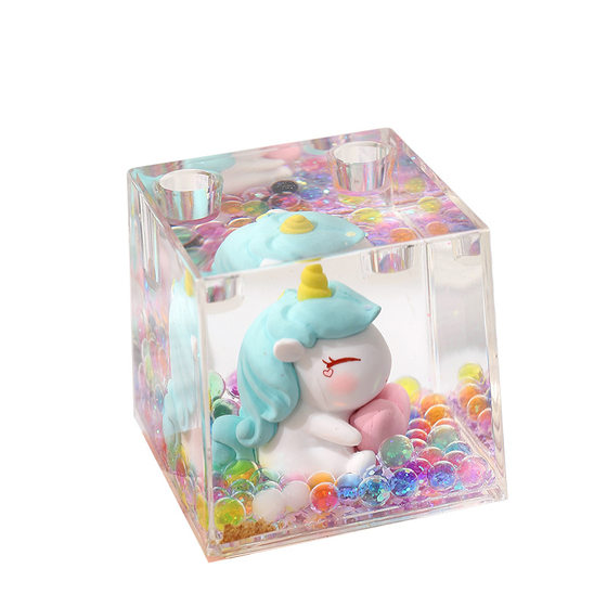 Bubble Bead Unicorn Doll Liquid Oil Pen Insert Ornaments Cartoon Oil Drop Desktop Decoration Creative Small Gifts