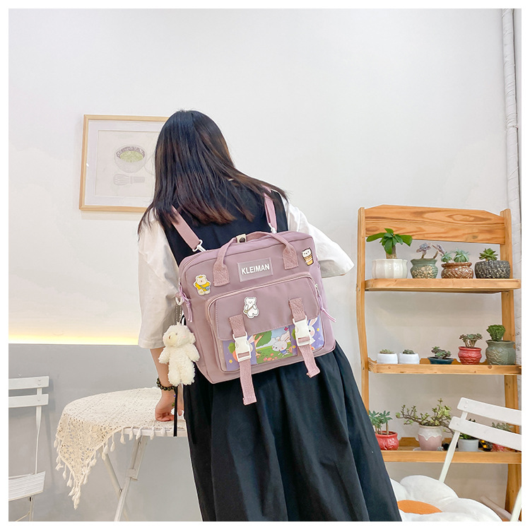 Book bag, handbag, canvas bag, large-capacity crossbody bag for girls, single-shoulder bag for primary school students, tutorial bag for classes, tutoring undefined