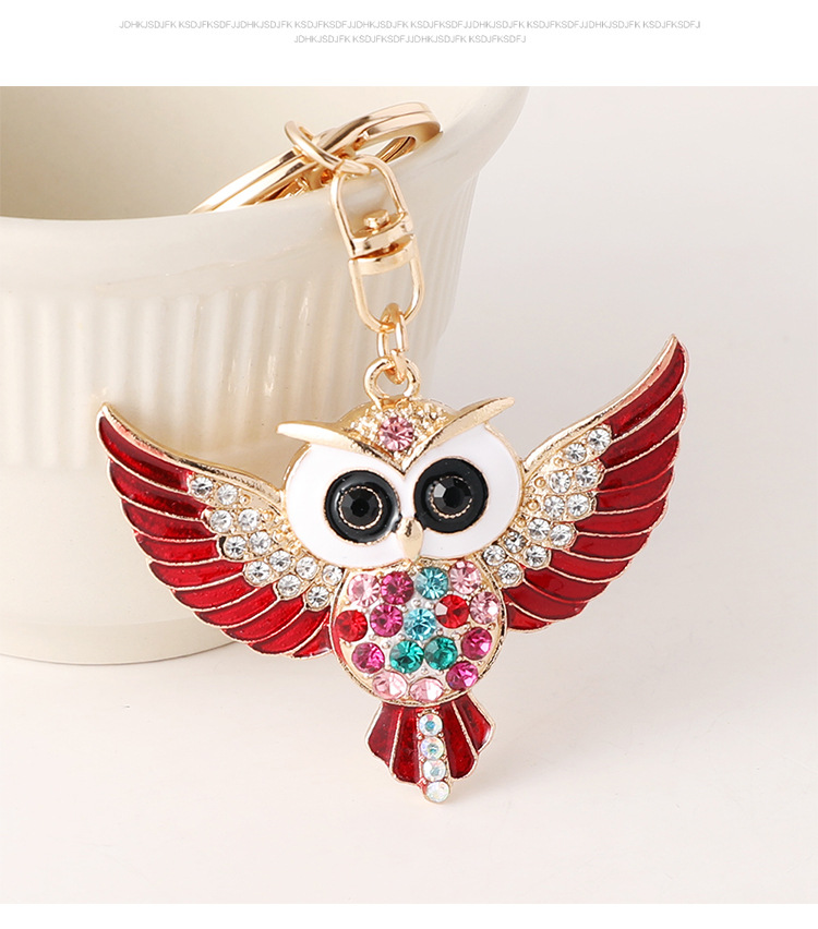 New Style Alloy Owl Unisex Bag Pendant Keychain display picture 3