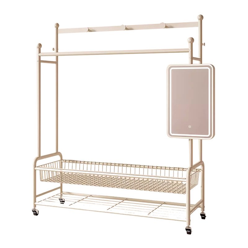 Percha de ropa moderna y simple para el hogar piso móvil de almacenamiento de hierro forjado balcón percha de ropa percha de sombrero