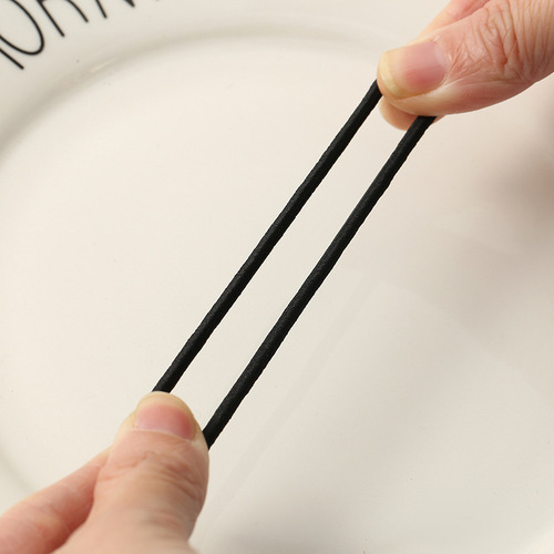 Cross-border basic 3mm black high elasticity seamless hair tie rubber band hair accessory DIY versatile base hair tie