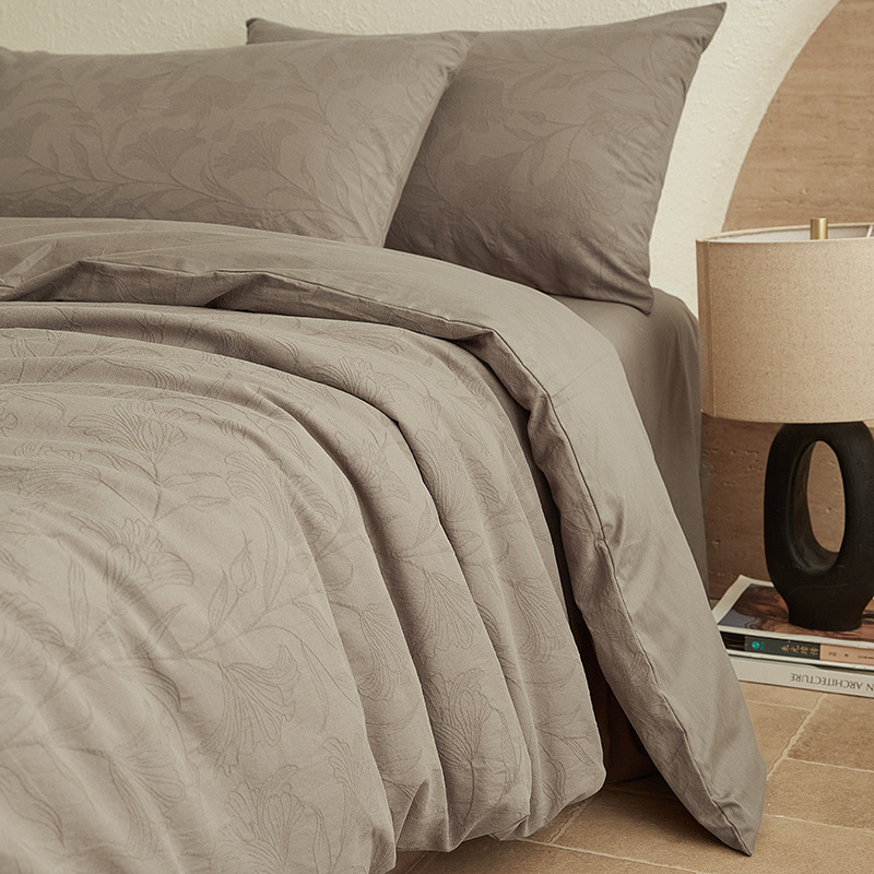 Wabi-sabi Style Cotton Jacquard Bedding Set Four-piece Cotton Sheet_voghion.com