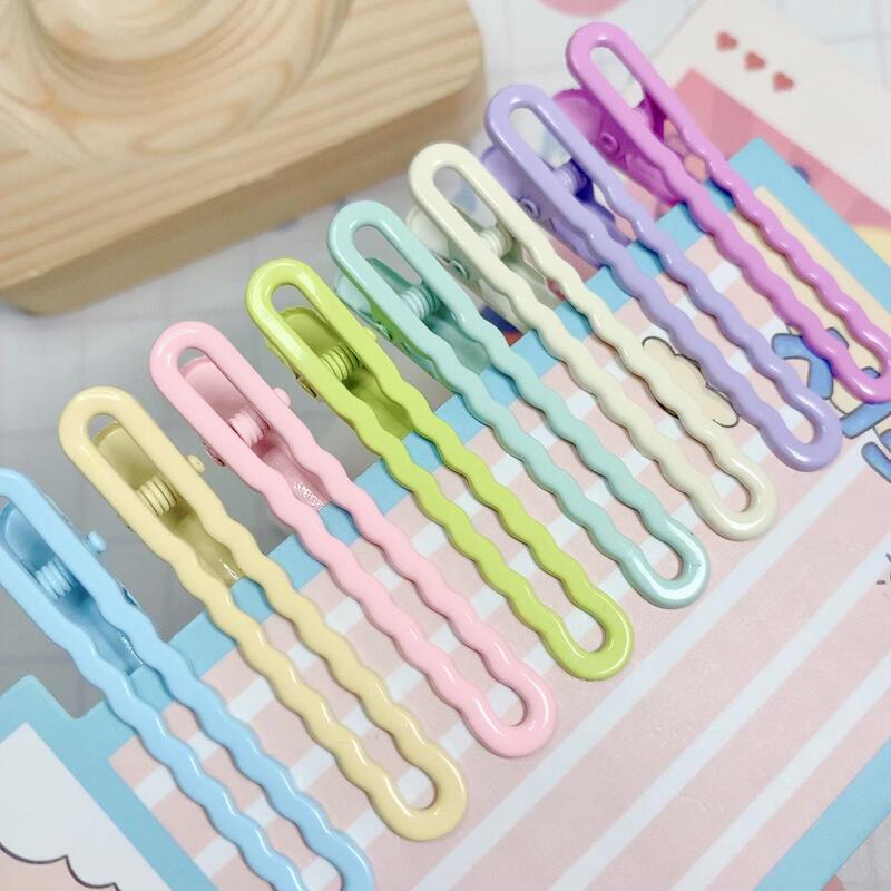 Spring Color Macaron Glossy Wavy Hair Clip for Students, Seamless Clip for Broken Hair, Bangs Clip, Side Clip, Duckbill Clip Spring Color Macaron Glossy Wavy Hair Clip for Students, Seamless Clip for Broken Hair, Bangs Clip, Side Clip, Duckbill Clip