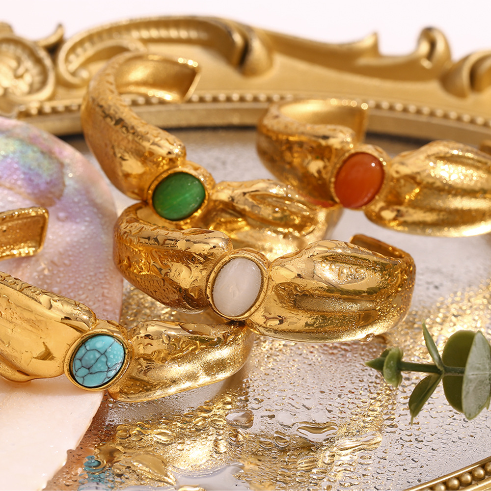 Asymmetrical Stainless Steel Open Bracelet