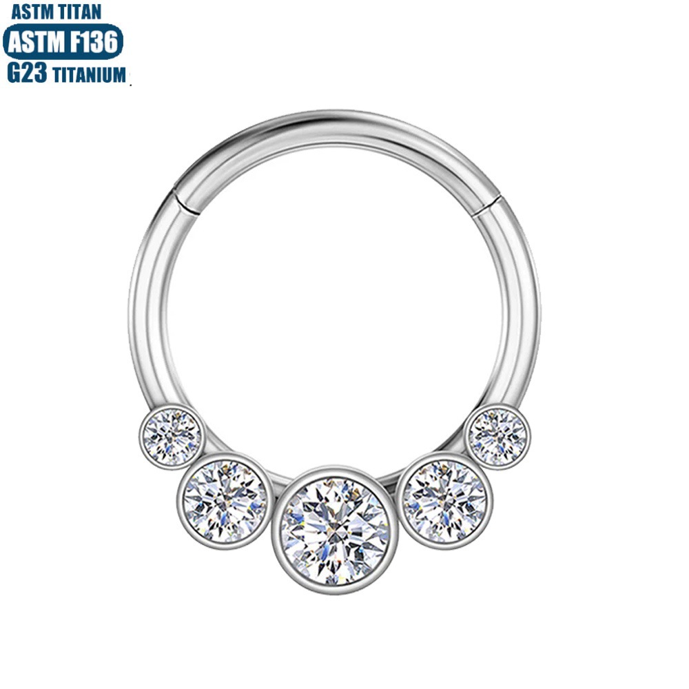 Silver pointed spike labret stud material detail