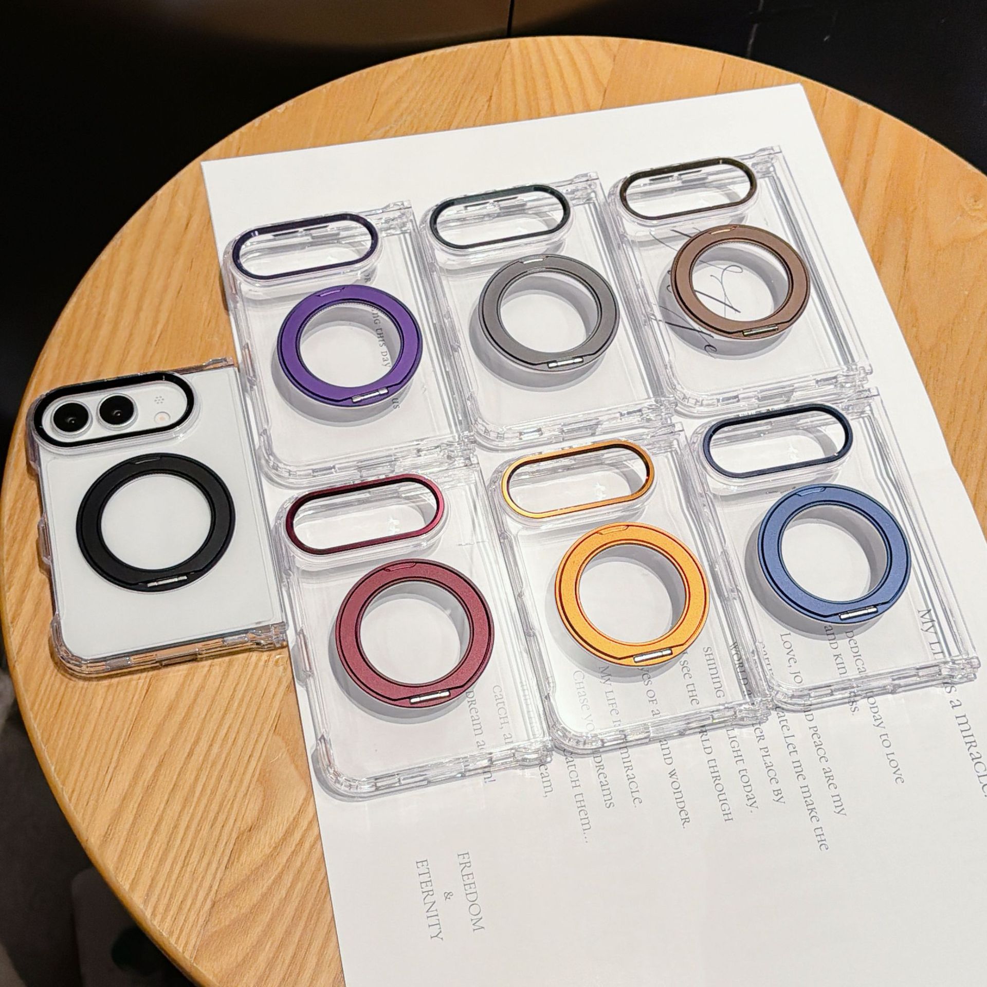 Funda para iPhone con Soporte Magnético para iPhone Duo Acrílico Giratorio de 360 Grados Anti-Caídas