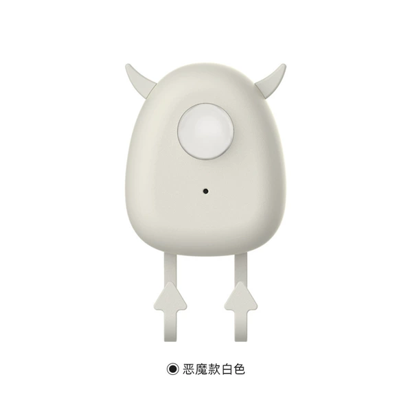 Devil style white + 2 batteries + double hooks + adhesive backing