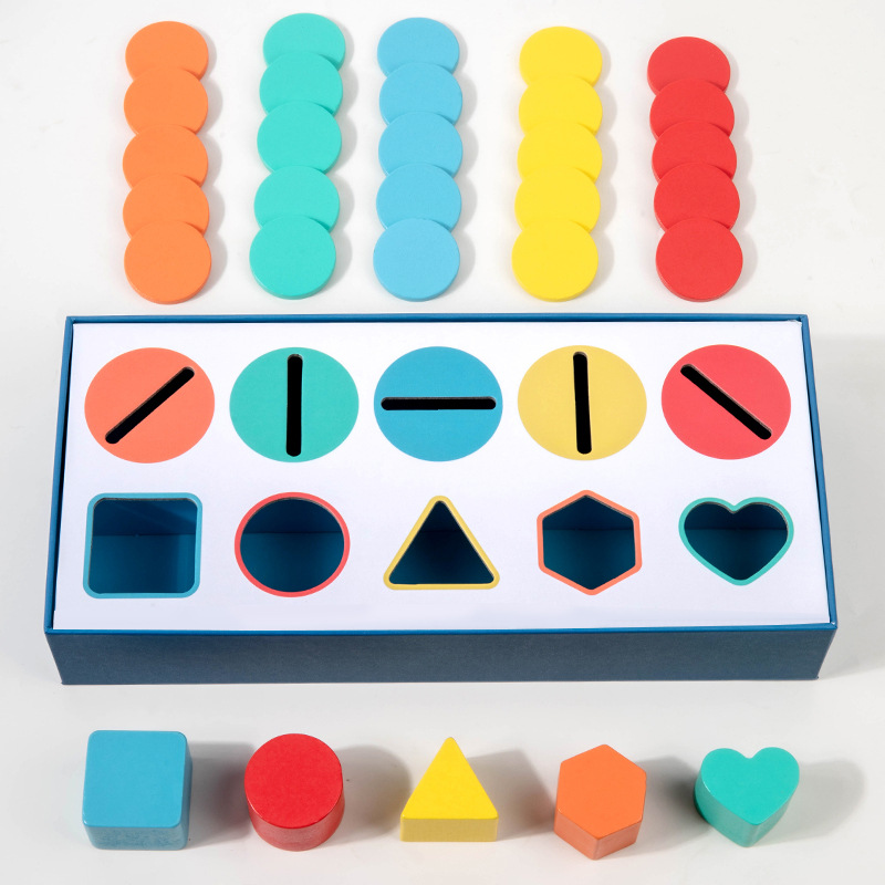 Juego de combinación de formas de rompecabezas para niños, clasificación cognitiva geométrica de color, entrenamiento de coordinación mano-ojo, juguetes interactivos entre padres e hijos