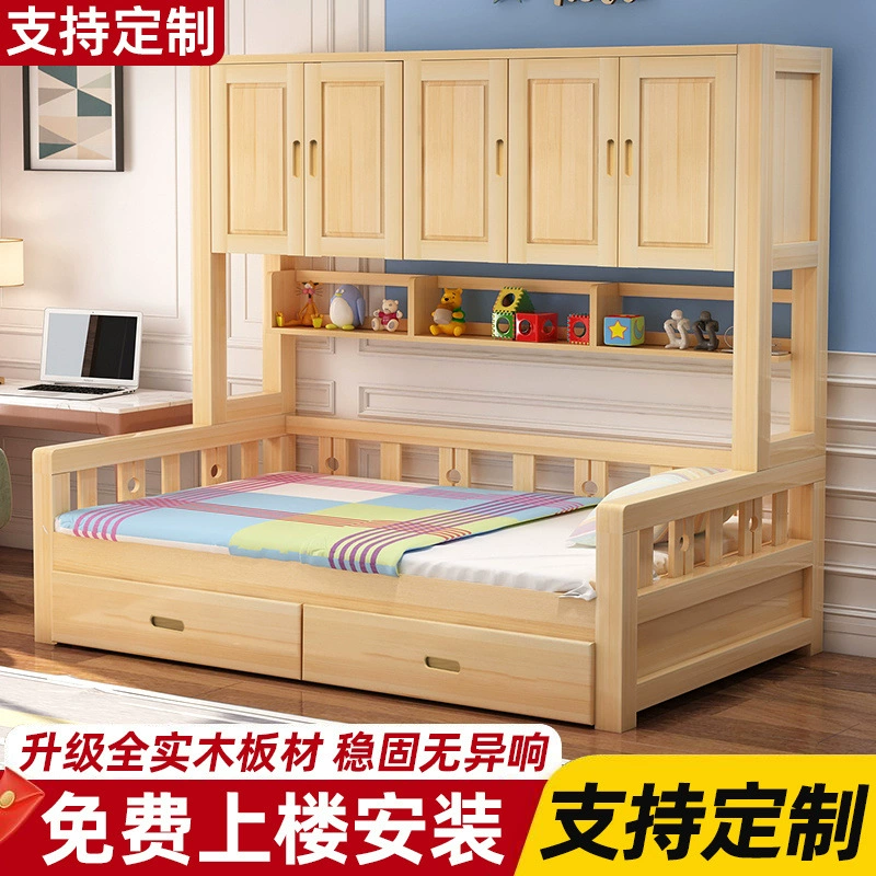 Кровать-татами, шкаф, кровать, встроенная маленькая квартира, компактная детская кровать, главная спальня, многофункциональная комбинация, кровать с высоким ящиком для хранения вещей.