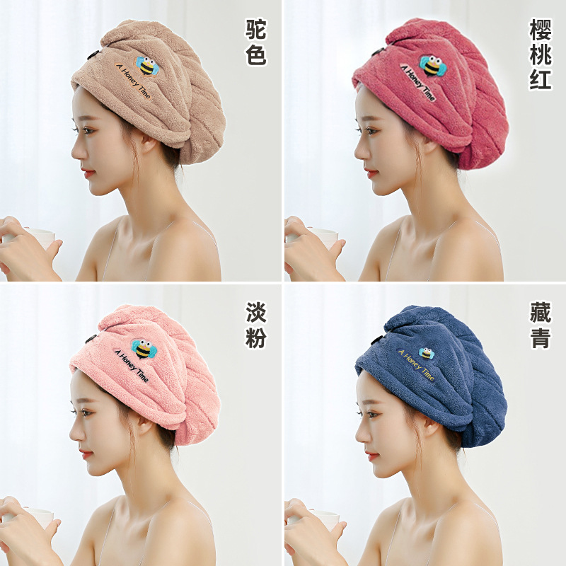 Topi pengering rambut untuk wanita, topi renang cepat kering menyerap kuat lembut bebas serat portabel handuk bebas rambut
