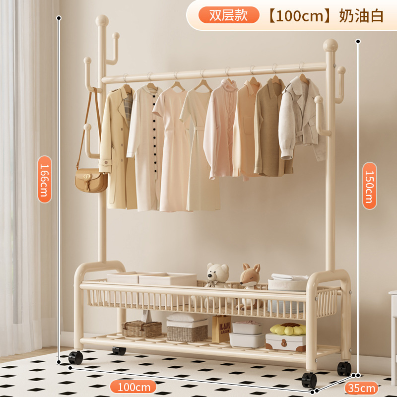 シンプルなコートラック寝室床置き洋服ラック取り外し可能な家庭用収納ラックリビングルーム洋服ラック物干しラック|undefined
