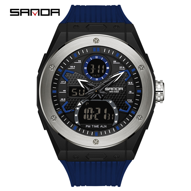 SANDA 3138 multifuncional a prueba de agua electrónica reloj deportivo alarma de sincronización reloj luminoso pulsera transfronteriza de comercio electrónico