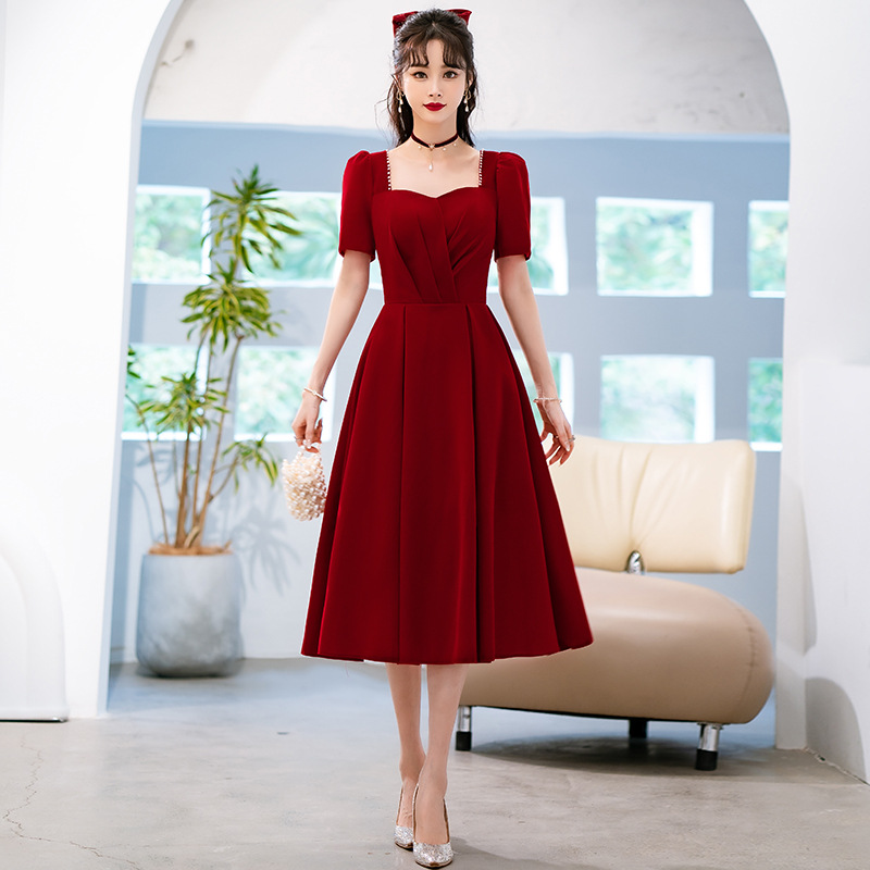 Summer velvet evening dress