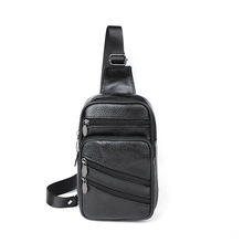 joyir跨境真皮胸包多功能可调节男士胸前包大容量骑行运动胸包