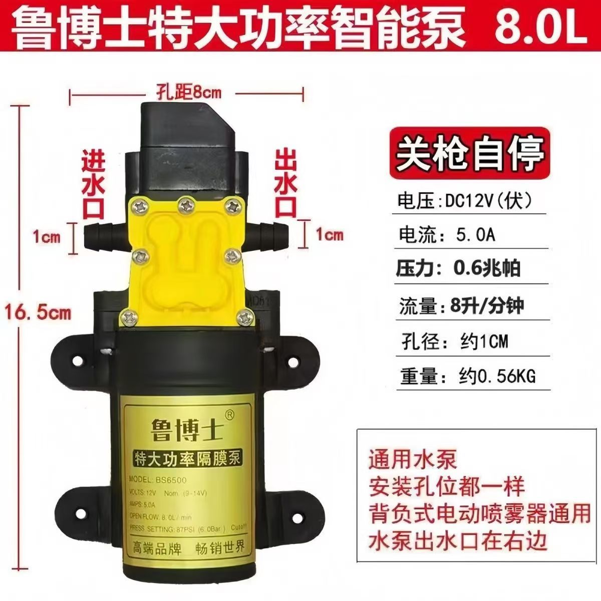 Pulverizador eléctrico agrícola bomba de agua bomba de diafragma 12V pulverizador de alta potencia bomba de agua especial bomba de agua eléctrica de alta presión