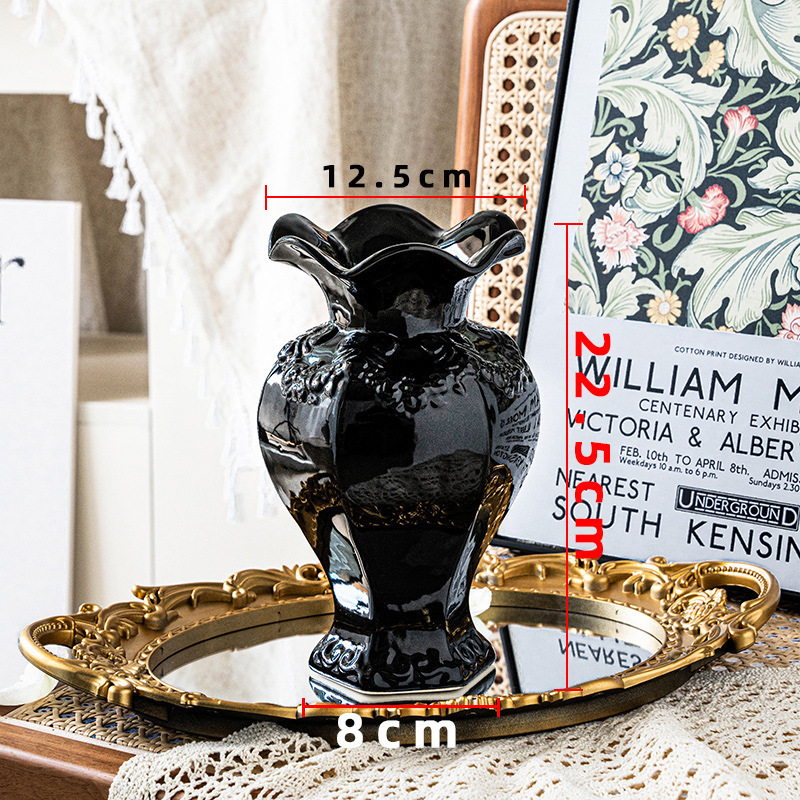 Vaso de cerámica europea blanco de alto nivel retro creativo sala de estar hidroponía flor flor decoración de mesa