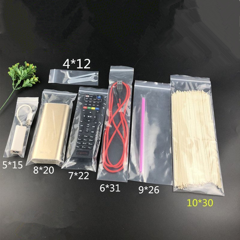 3*7/4*8*10*12cm4*15*17*18c细长pe自封袋笔袋透明小密封袋发簪袋