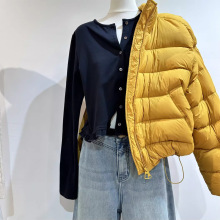 90白鸭绒排骨羽绒服女冬2025新款0压感舒适保暖百搭短款立领外套