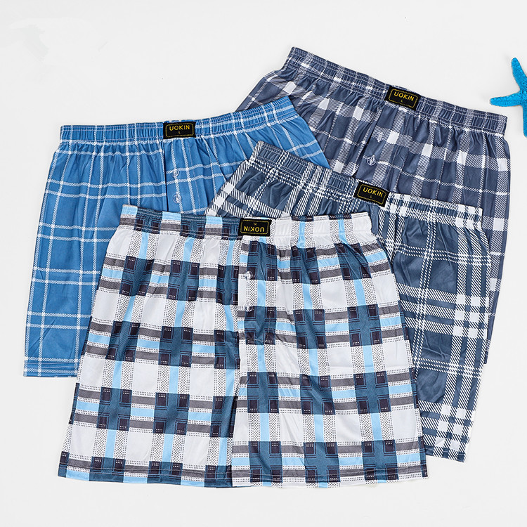 Southeast Asia South America Africa Hot Plaid Boxer Shorts Classic Men's Comfortable Loose Home Casual Shorts