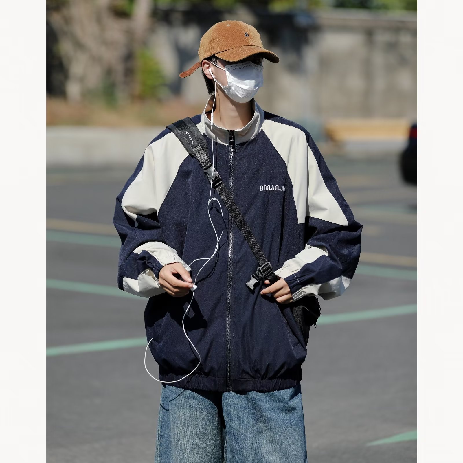 Giacca da baseball con colletto alla coreana, stile casual, alla moda, da uomo, autunno, studente, edizione coreana_voghion.com