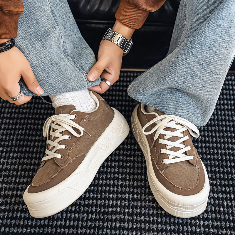 Giày sneaker nam cổ thấp đế dày tăng chiều cao, chống trượt, chống mài mòn, phong cách thể thao casual — AA 01m Hạnh nhân, AA 01m cà phê, AA 01m Đen