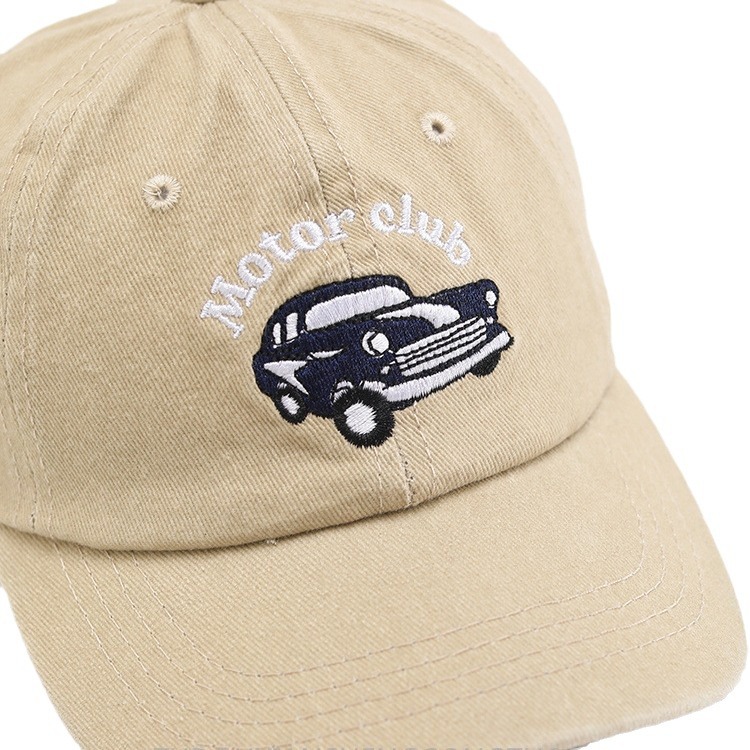 Estilo coreano niños coche bordado gorra de béisbol superior suave chico guapo todo partido lavado angustiado chica ala ancha gorra de pico