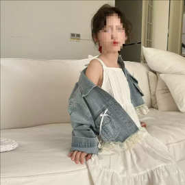 女童牛仔外套春秋款韩版女孩秋装上衣新款儿童装时髦休闲夹克