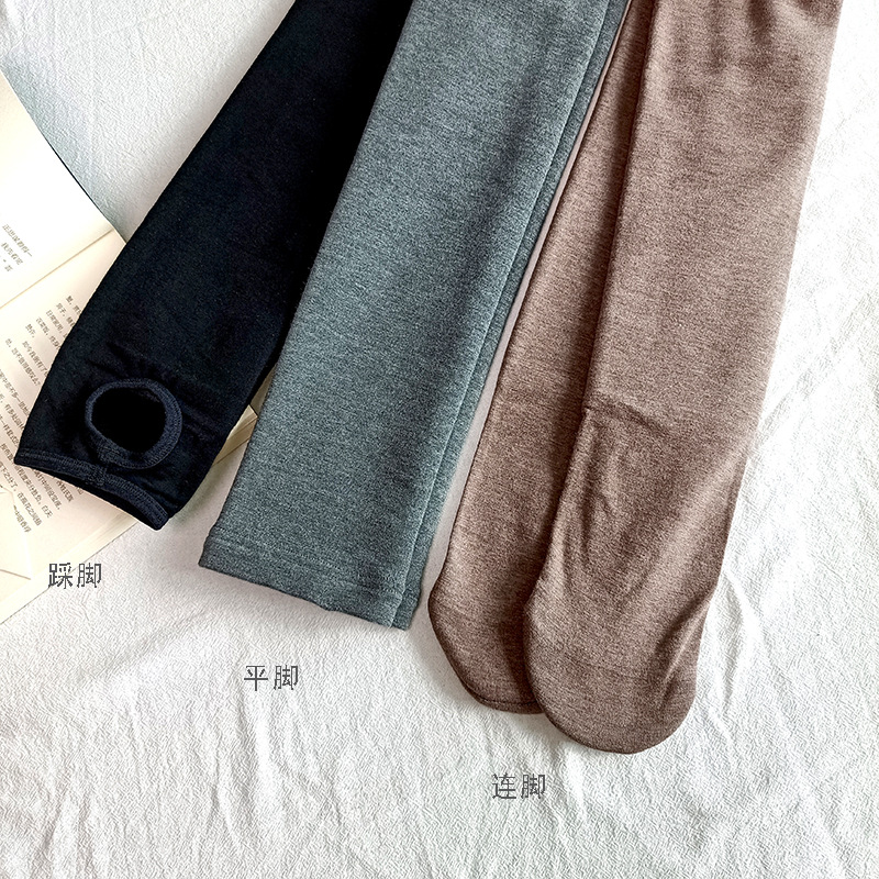 Otoño e Invierno cálido Mediados de cintura polainas de las mujeres de elevación de la cadera mate forro polar micro presión de una pieza 270g entrega de una pieza