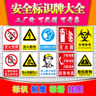 Signage Warning Sign Construction Site Construction Fire Instruction Sign Danger Sign Warning Sign Sticker Workshop Warehouse