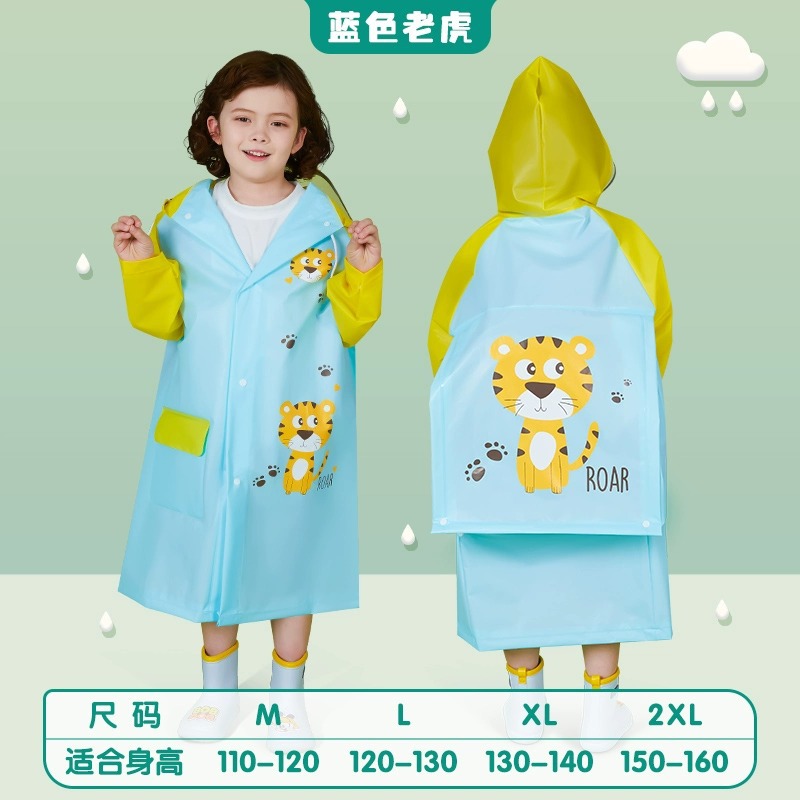 Chaqueta de lluvia para niños de 5 - 12 años de edad Eva para niños de la escuela primaria, bolsas escolares largas impermeables a prueba de lluvia para todo el cuerpo para la escuela para una sola persona