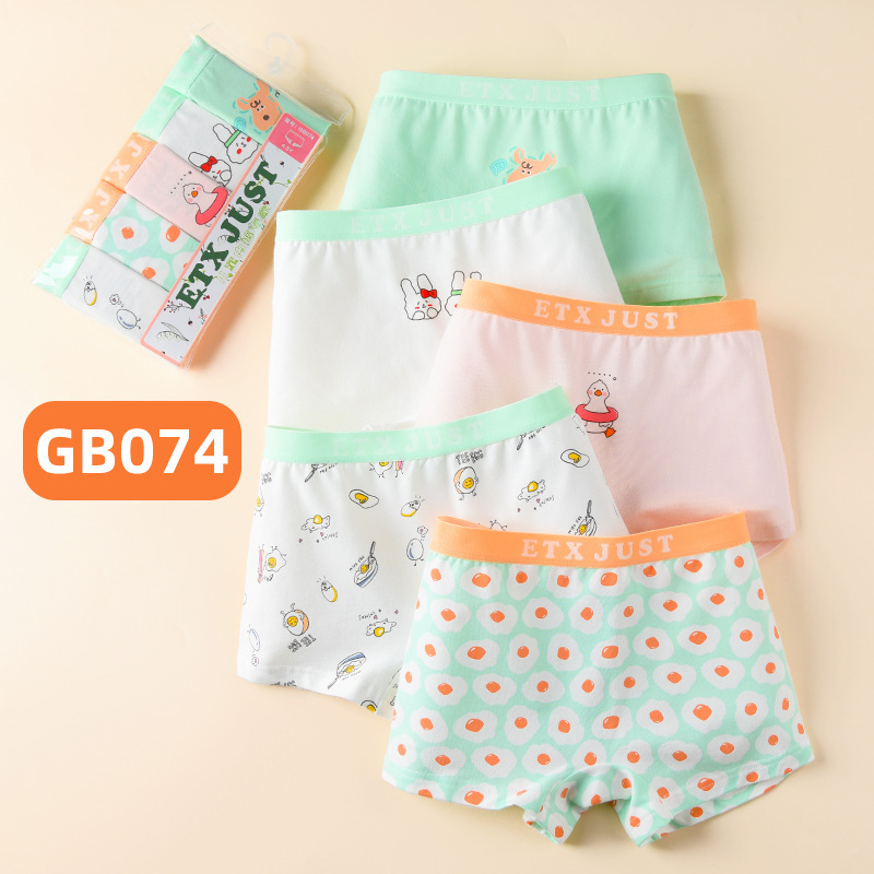 ETX ropa interior para niños 5-pack pantalones cortos de algodón año de nacimiento de la niña boxeadores rojos Año Nuevo cabeza de la ropa interior de los niños