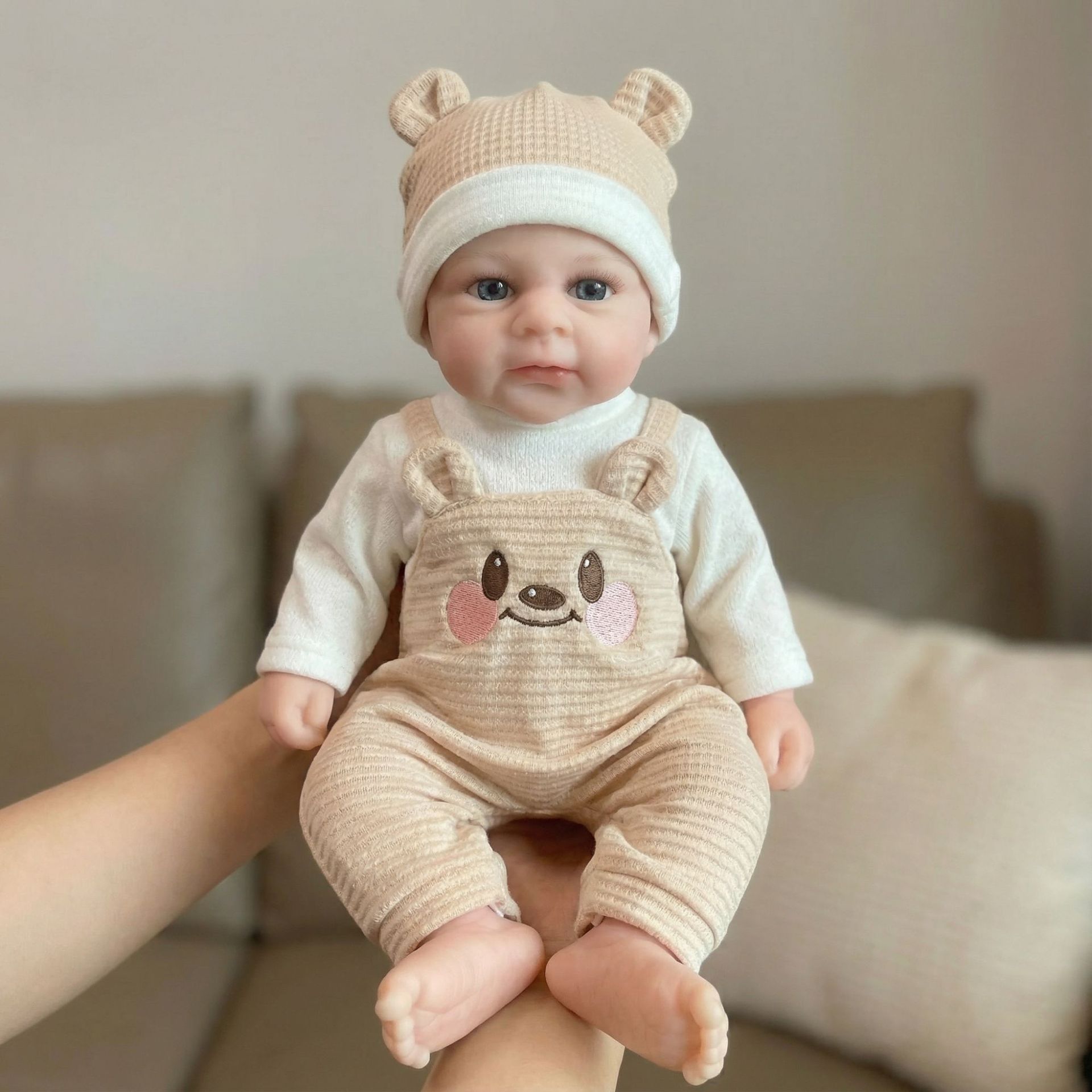 12 pulgadas pantalones de correa de oso claro Q-ball Elijah renacimiento muñeca de silicona para niños regalos de Navidad