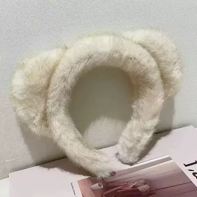 Autumn and Winter Elegant Mink Saç üçün rezinlər - bear-beige