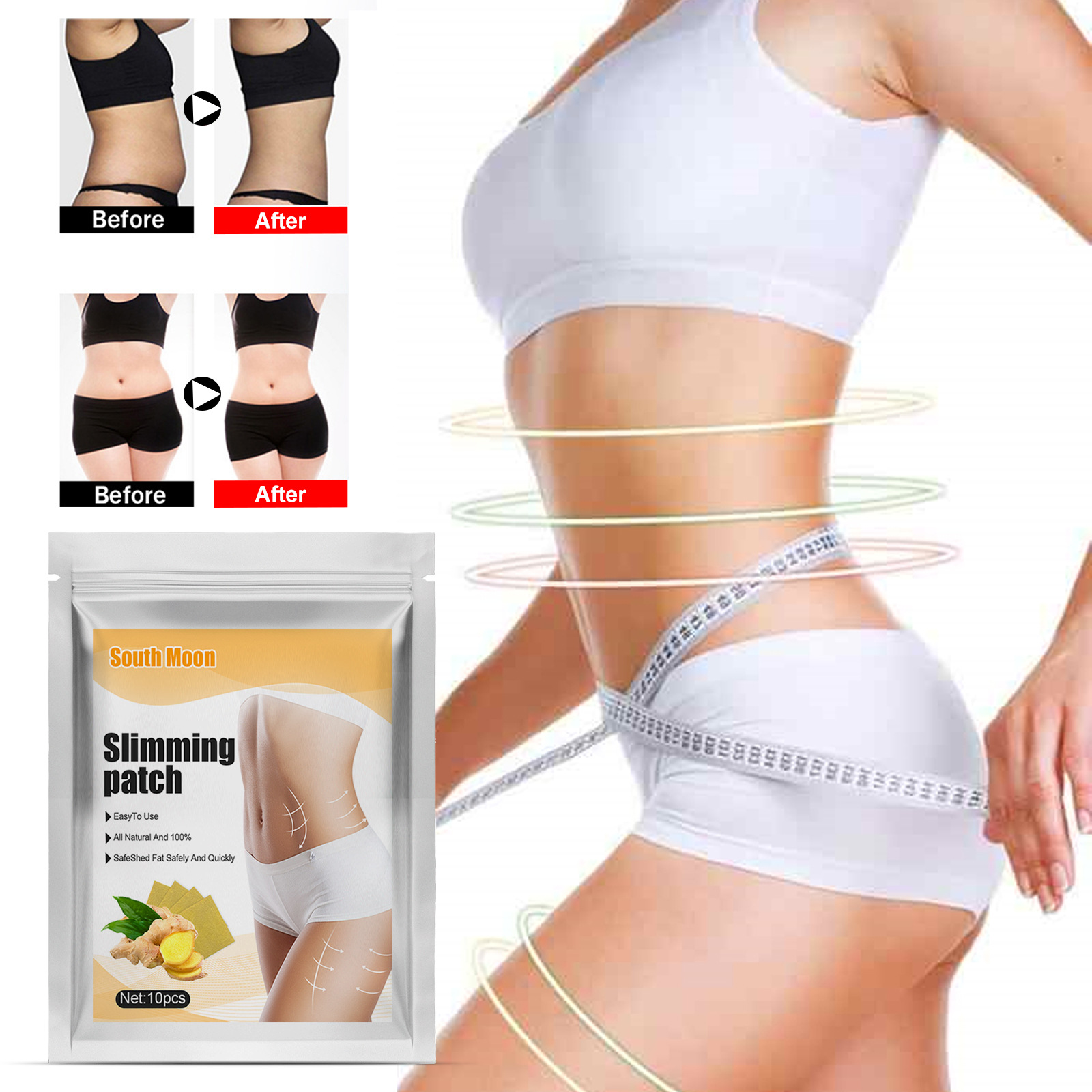 South Moon Ginger Body Shaping Health Care Patch for Bellybutton, Firming Thigh, Small Man Waist, Lightweight_voghion.com