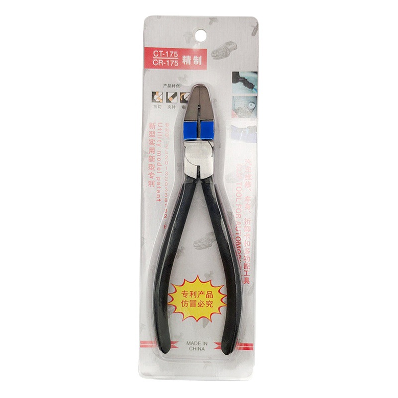 Coche reforzado hebilla alicates desmontaje plástico remache herramienta audio interior plástico hebilla destornillador tire plástico hebilla diagonal alicates