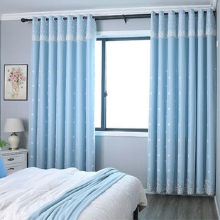 New Blackout Cloth Curtains, Simple Bedroom and Living Room, Elegant Internet Celebrity Model, Double-Layer Integrated Finished Product
