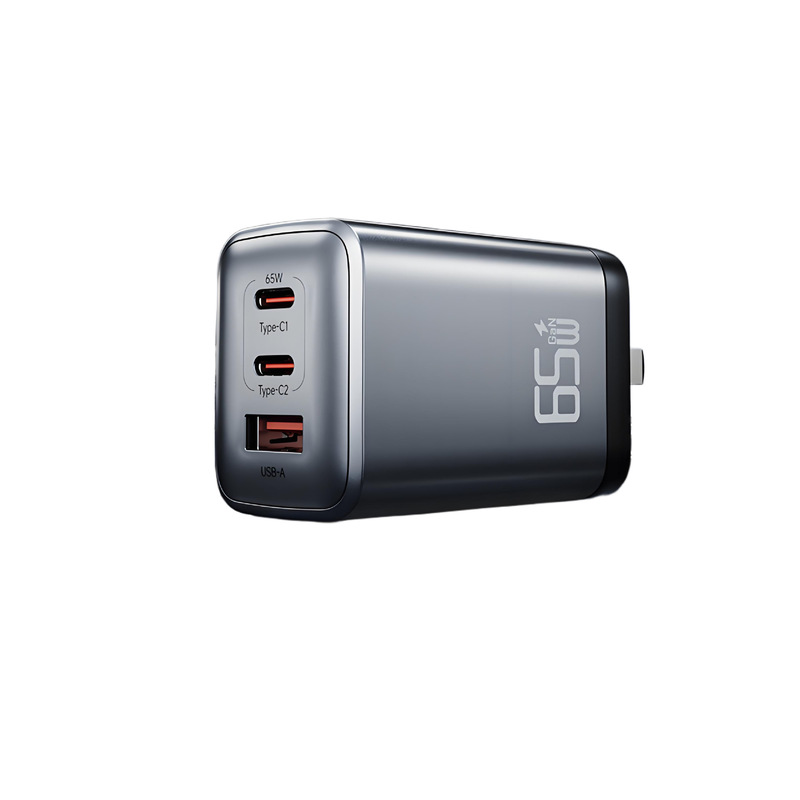 窒化ガリウム 3 ポート充電ヘッド 65W ハイパワー急速充電 USB 折りたたみ式ピン Apple Android 充電器に適しています|undefined