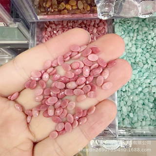 4*6mm天然石虎眼石圆形戒面 DIY石头贴片散珠半面耳钉配件批发