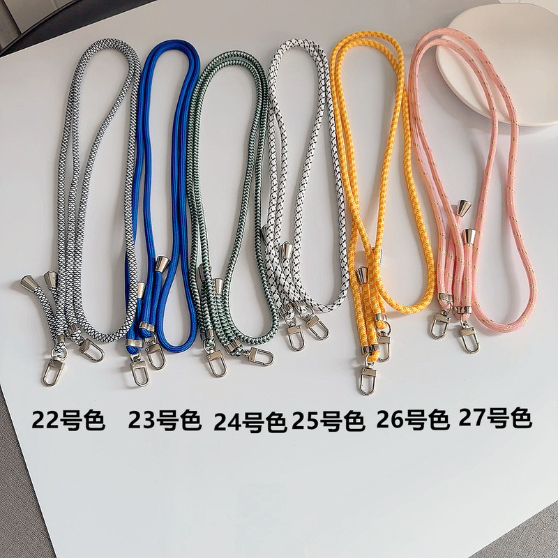 Double Hook Color Crossbody Woven Striped Mobile Phone Case Lined Neck Mobile Phone Chain Bag Hanging Chain for Unisex