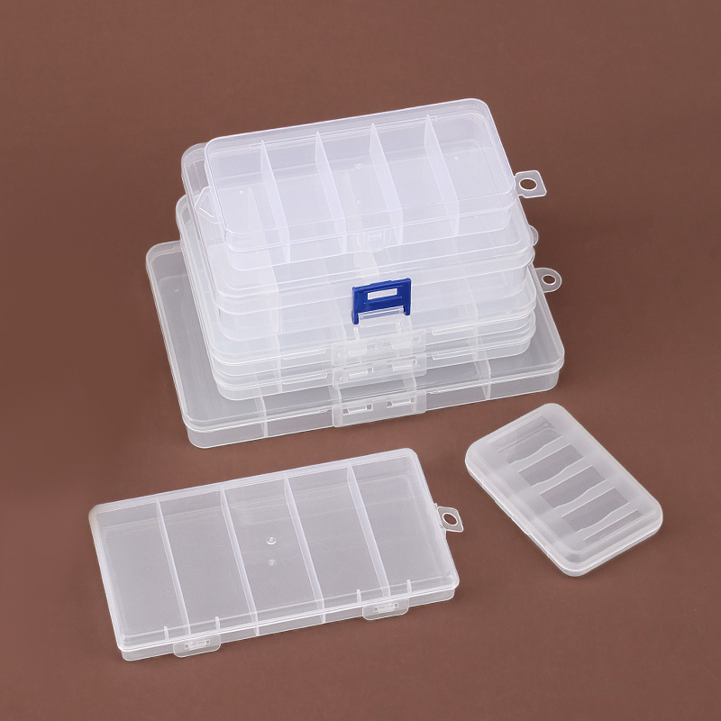 5 コンパートメントプラスチックデスクトップ収納ボックス 5 コンパートメント透明 PP ボタン漁具アクセサリージュエリー化粧品包装ボックス Amazon|undefined