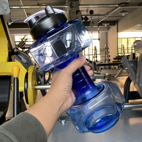 大容量2.5L健身哑铃杯创意运动水壶男便携个性塑料太空杯防摔防漏